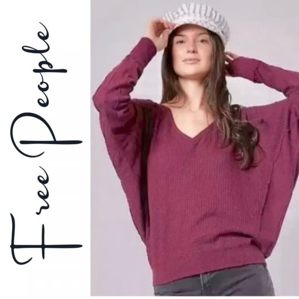 Free People Women's Santa Clara Mulberry Thermal Waffle Top Size Small NWT $78